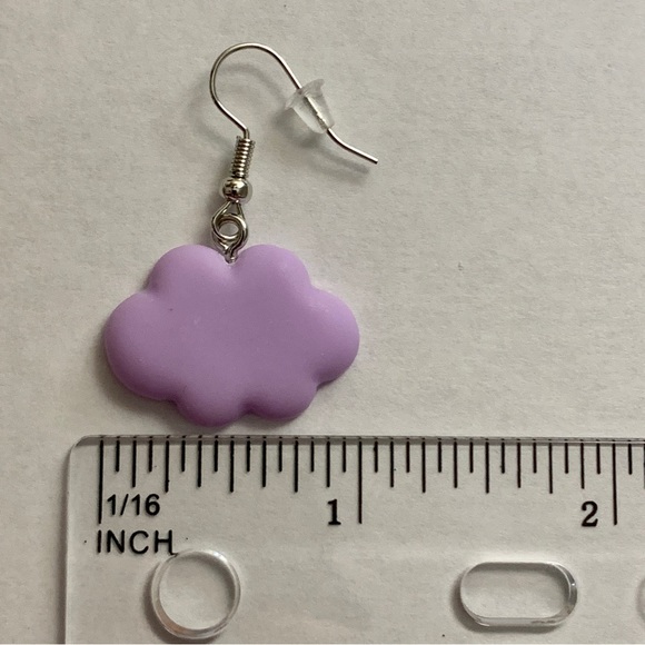 Purple Cloud Drop Earrings - Picture 7 of 8